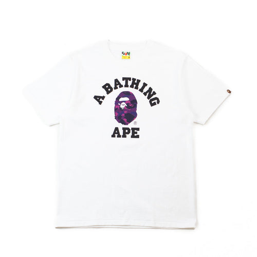Color Camo College Tee (White/Purple)
