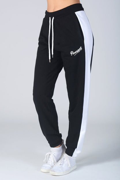 Woman wearing Pineapple black Contrast Panel Joggers