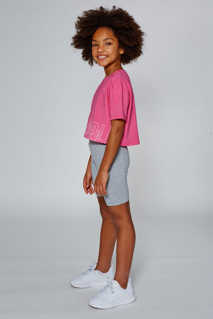 Girl wearing Pineapple Grey Marl Cycling Shorts