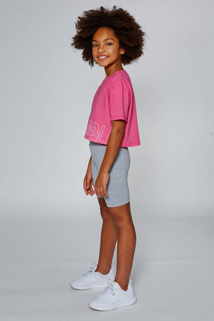 Girl wearing Pineapple Grey Marl Cycling Shorts