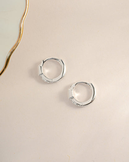 CZ Baguette Huggie Earrings
