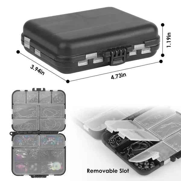 188-Piece Fishing Accessory Kit with Compact Tackle Box