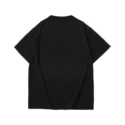 Men's Black & White Contrast Raglan Short-Sleeve T-Shirt