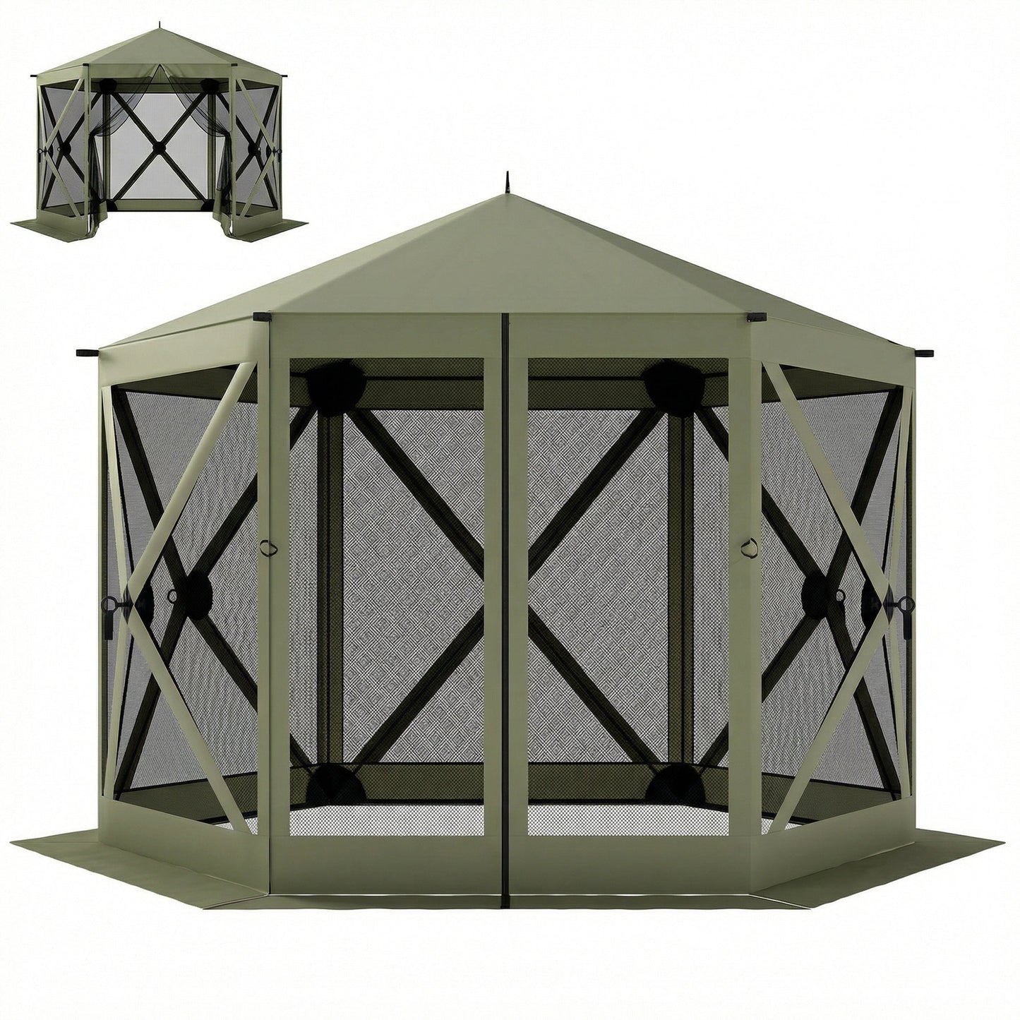 10x11ft Pop-Up Gazebo Screen Tent – UPF30+, Mesh Sides, 6-8 Person