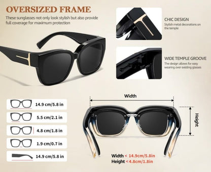 üï∂Ô∏è Polarized Fit Over Sunglasses for Women ‚Äì UV400 Protection Floral Frame Wear Over Prescription Glasses