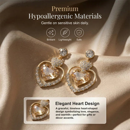 üíé LIMITED-TIME BUY 1 GET 1 FREE! ‚ú® Women‚Äôs Sparkling Double Heart Drop Earrings ‚Äì Dazzling, Lightweight, Romantic ‚ù§Ô∏è