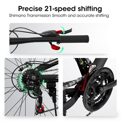 26" Adult Mountain Bike | 21-Speed, Dual Shock Absorption & Disc Brakes