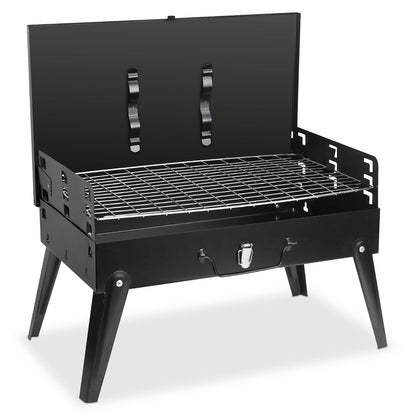 Portable Foldable Charcoal BBQ Grill – Suitcase-Style, 3 Height Settings