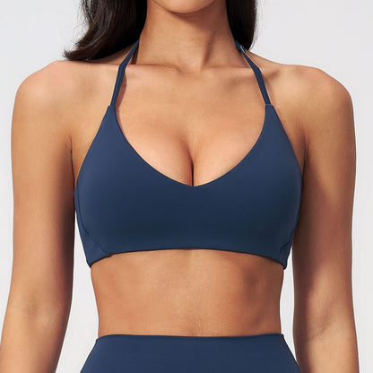 Women's Halter Neck Backless Sports Bra – Active & Yoga Bra