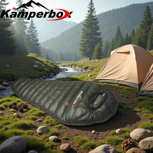 Winter Down Sleeping Bag – 1000g Grey Down Fill, Left Zip (Connectable to Double)