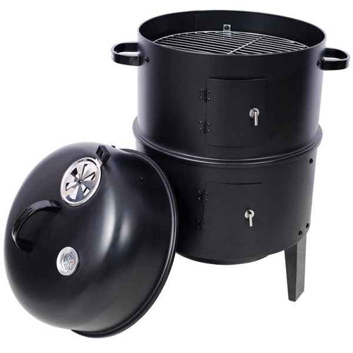 3-in-1 Vertical Charcoal Smoker | Portable Grill & Fire Pit for Camping & Backyard