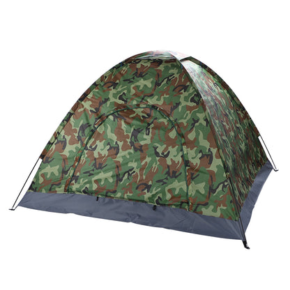 3–4 Person Camouflage Dome Camping Tent – UV-Proof 180T Polyester with Fiberglass Poles & Carry Bag