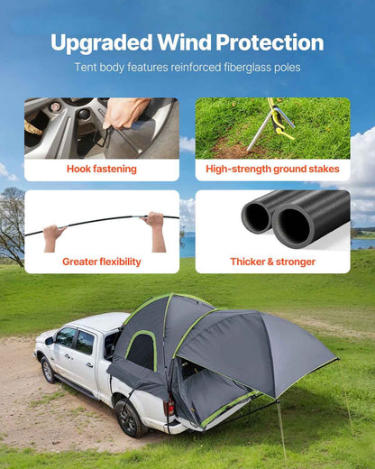 Pickup Truck Bed Tent with Expandable Awning – Fits 5.0–5.2 Ft Truck Beds