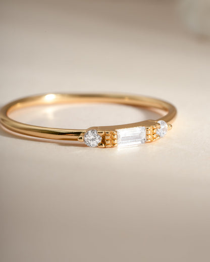 White CZ Baguette Ring