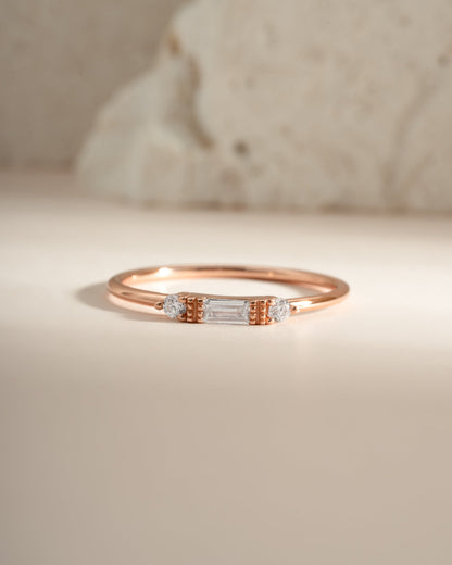 White CZ Baguette Ring