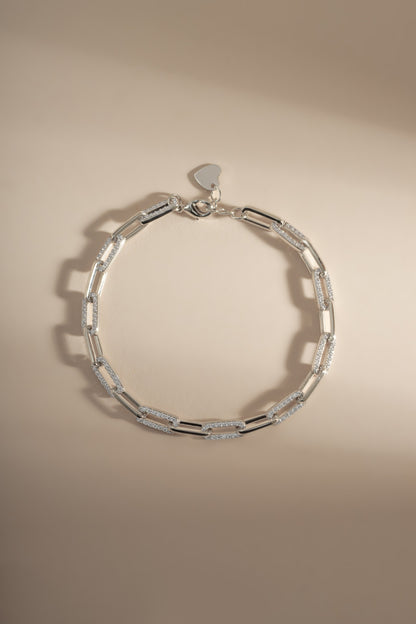 Diamond Paperclip Bracelet