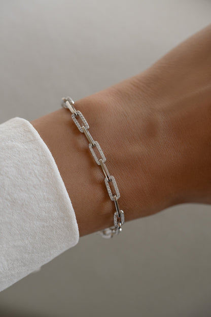 Diamond Paperclip Bracelet