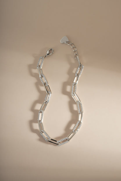 Diamond Paperclip Bracelet