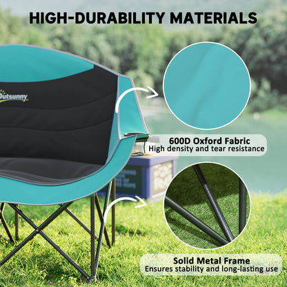 Double Camping Chair with Armrests & Cup Holders – 551 lb. Capacity, Foldable