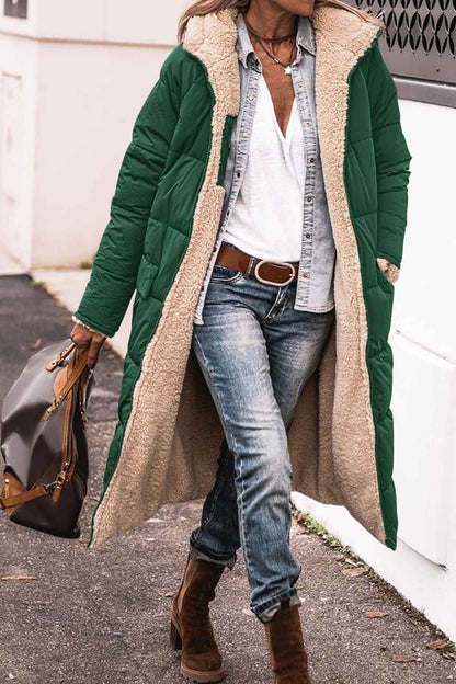 Women's Hooded Long Coat – Casual Winter Outerwear