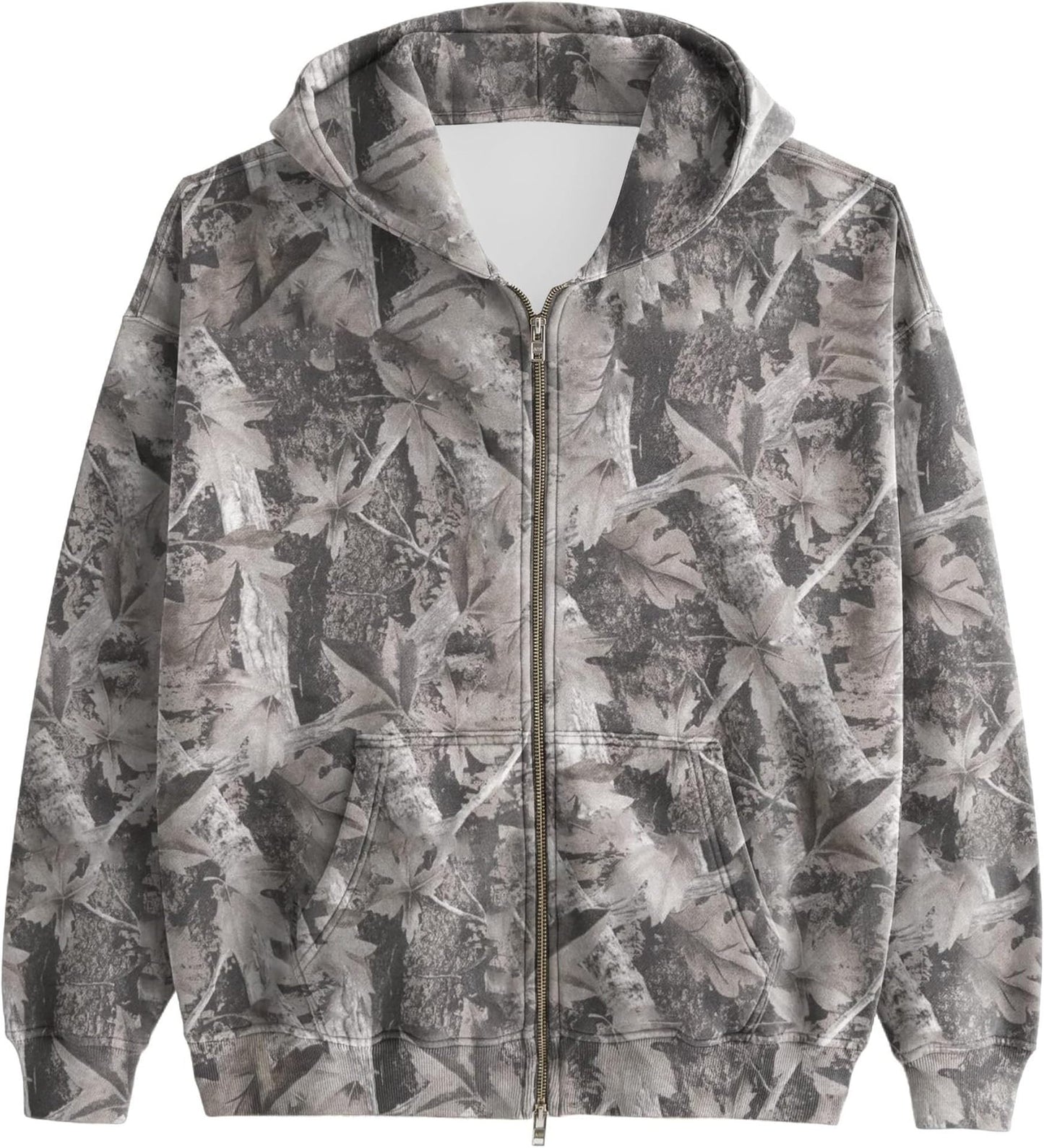Unisex Printed Hooded Jacket – Casual Zip-Up Outerwear