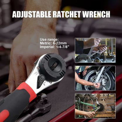 Dailyardtool¬Æ Adjustable Ratchet Wrench Kit for 6-22mm Screw