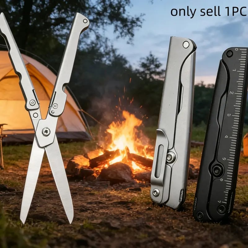 ‚úÇÔ∏è 2-in-1 Foldable EDC Scissors with Built-In Ruler