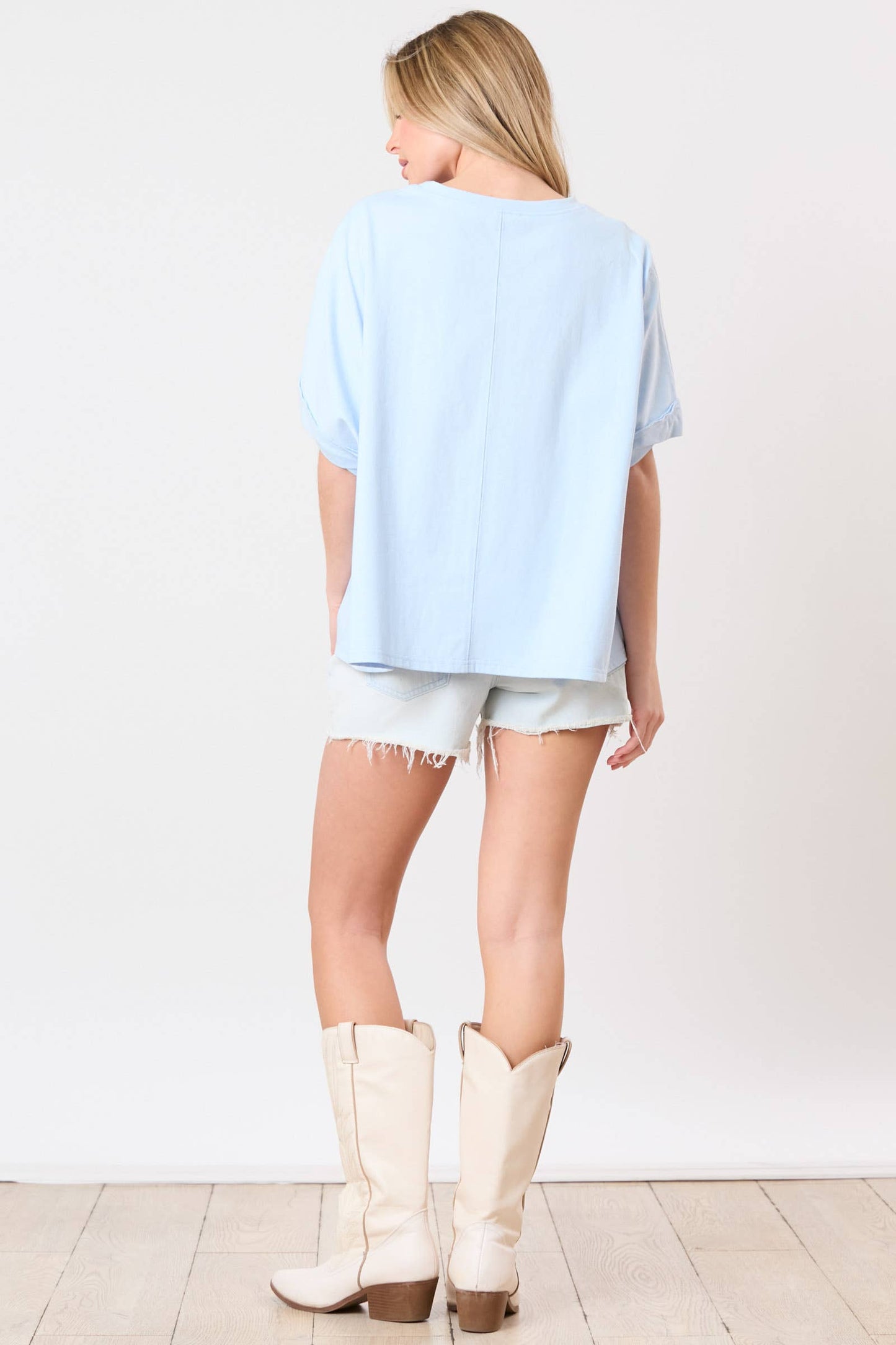 'Birthday Queen' Sequin Top - light blue