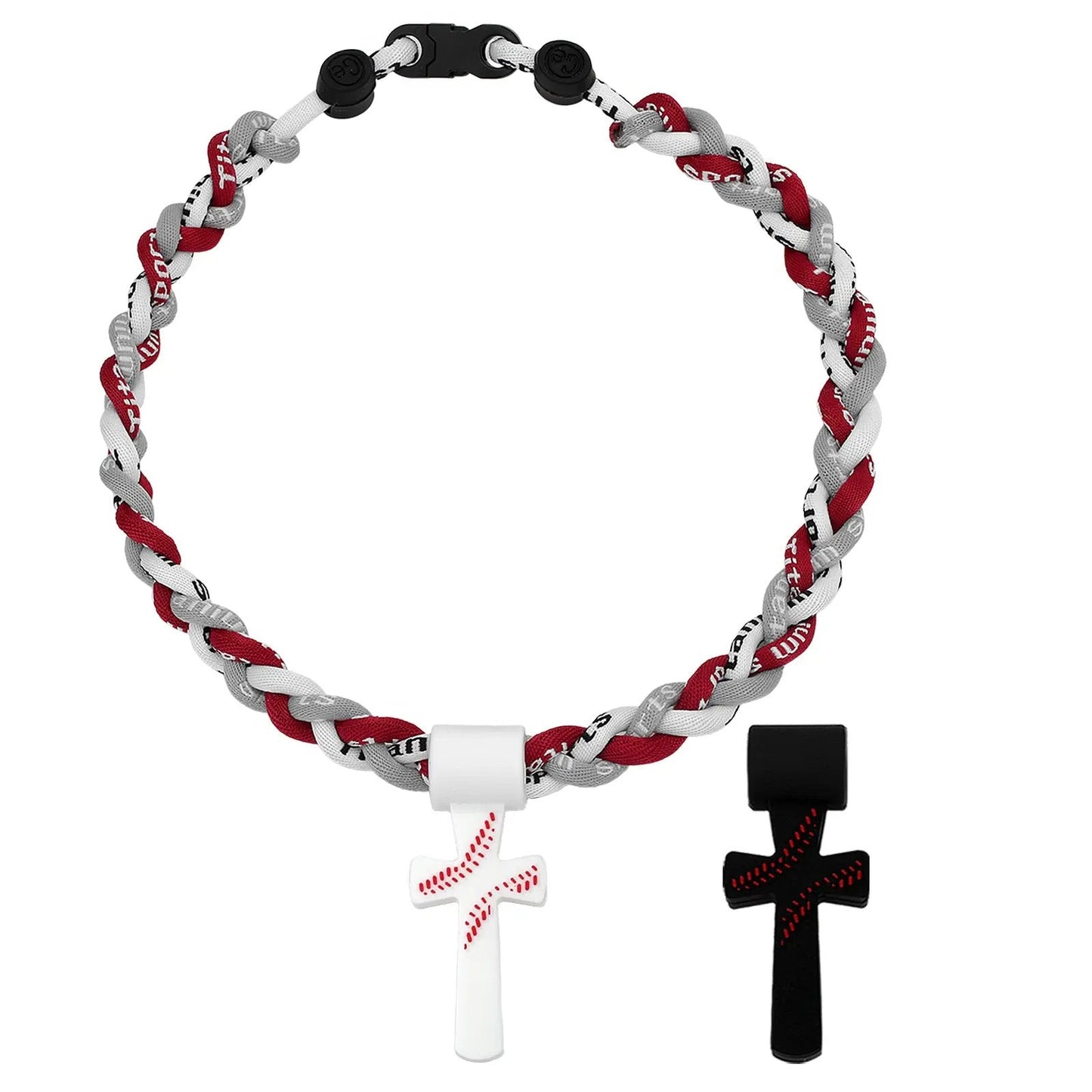 ‚úùÔ∏è‚öæTriple-Rope Tornado Baseball Necklace ‚Äì Cross Charm Pendant with "I CAN DO ALL THINGS PHL4:13"