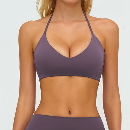 Women's Halter Neck Backless Sports Bra – Active & Yoga Bra