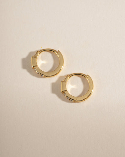 Emerald Baguette Huggie Earrings