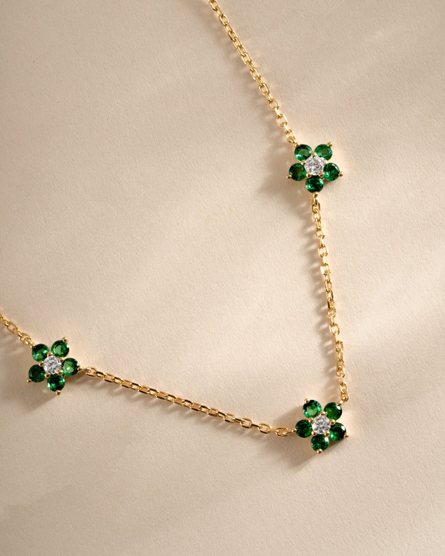 Emerald Flower Necklace