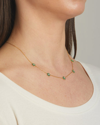 Emerald Flower Necklace