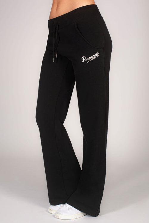 Women's black wide leg joggers in soft fabric by Debbie Moore