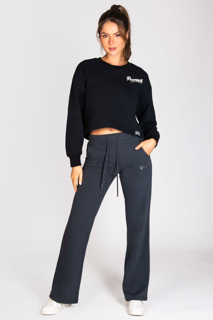 women's flared trousers in cotton elastane fabric