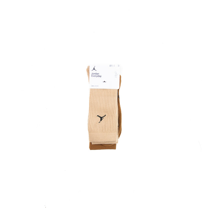 Jordan Everyday Crew Sock 3 Pack (Multicolor Brown)