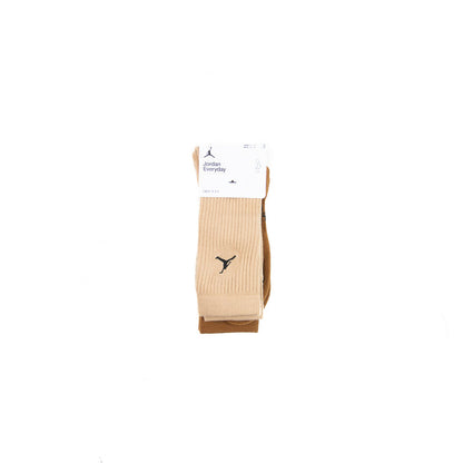 Jordan Everyday Crew Sock 3 Pack (Multicolor Brown)