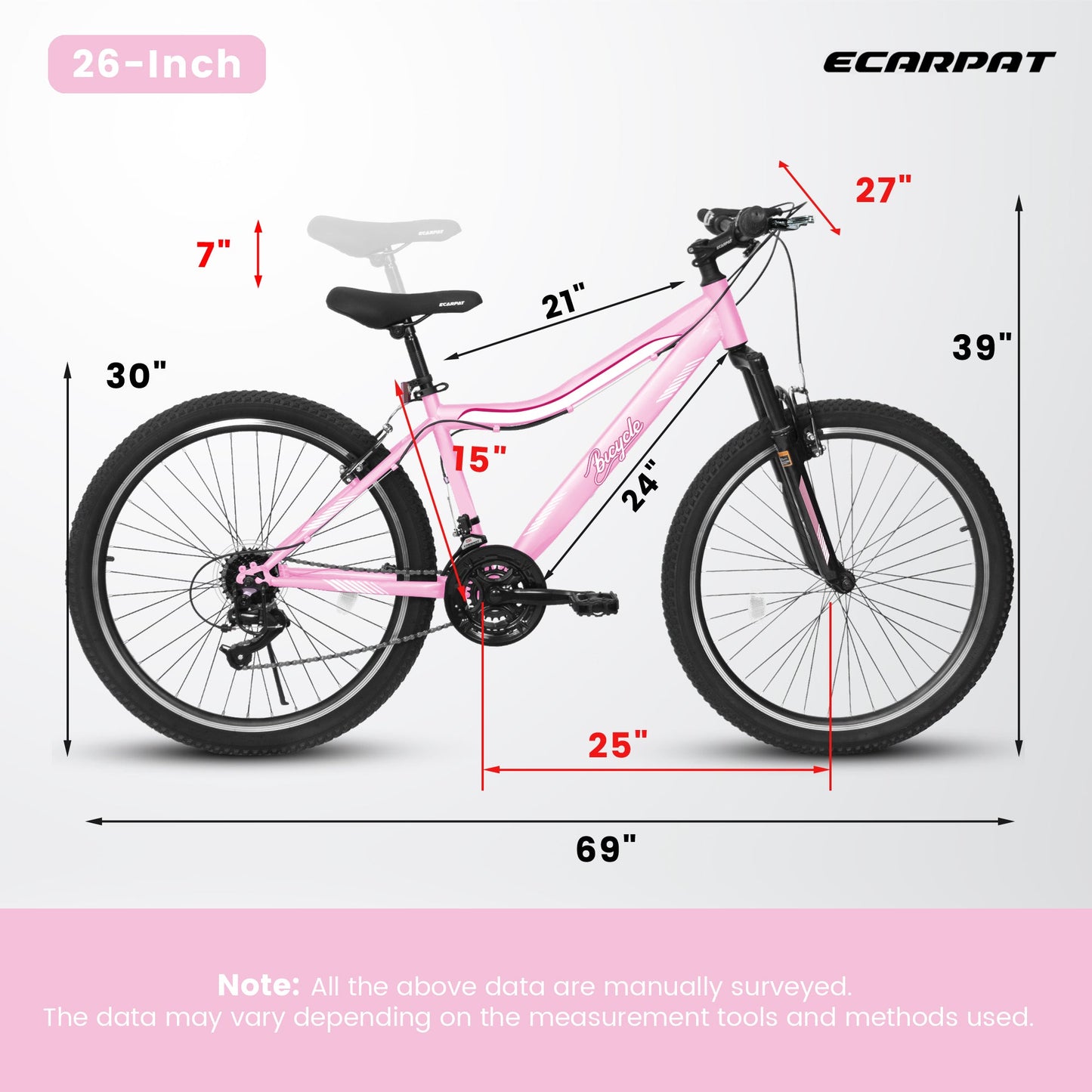Mountain Bike for Men, Women & Teens | 21-Speed, Dual V-Brakes & Front Suspension