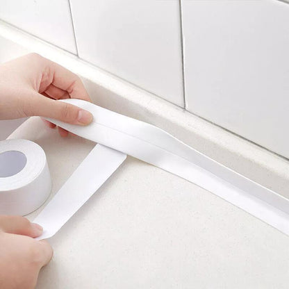 Waterproof Acrylic Caulk Tape ‚Äì 2 Rolls, Cuttable, 10.5ft x 1.4in, with Sealing Tool ‚Äì For Bath, Toilet, Sink & Kitchen