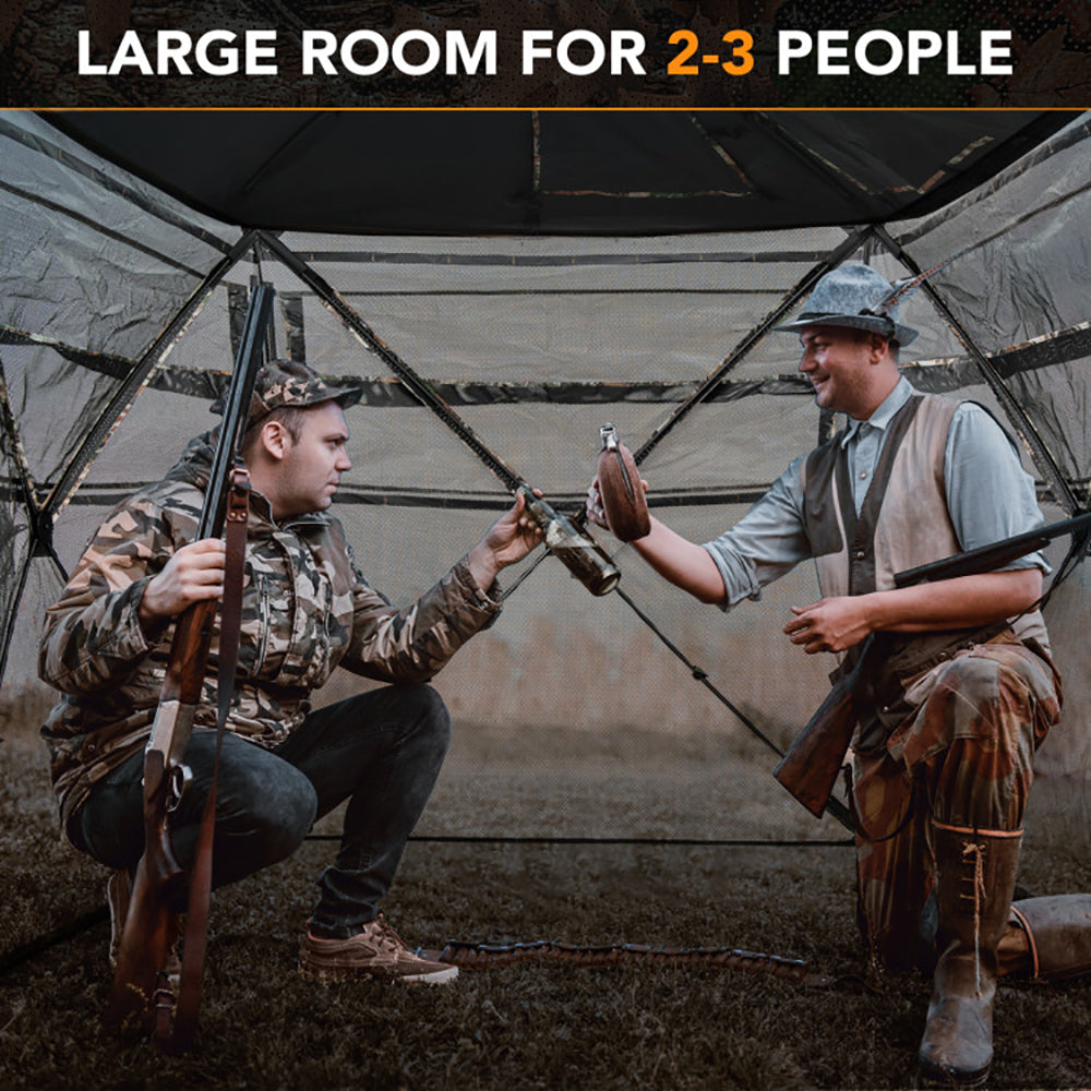 5-in-1 Detachable Pop-Up Hunting Blind with Skylight – 360° View, 2-3 Person