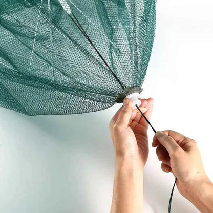 Foldable 6-Sided Fishing Bait Trap Net – 360° Entry for Fish, Shrimp & Crab
