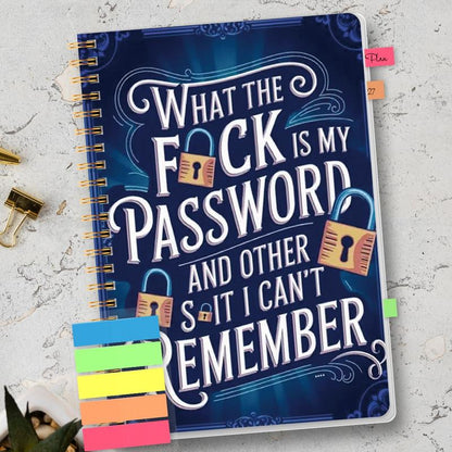 üìÖFunny Password Notebook - Spiral Bound with Lock Icons & Funny Security Phrases‚úçÔ∏è