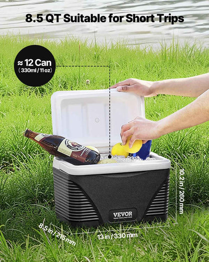 Portable Hard Cooler 8.5QT | 12-Can Capacity