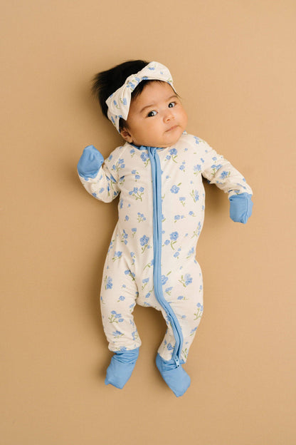Blue Blooms bamboo sleeper (bow not included)