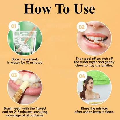 üåø Natural Miswak Sticks ‚Äì Individually Wrapped, Traditional Toothbrush for Fresh Breath & Healthy Gums