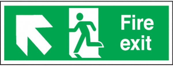 fire exit arrow diagonal up left
