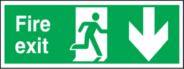 fire exit arrow down