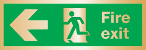 fire exit arrow left (Brushed Aluminium)