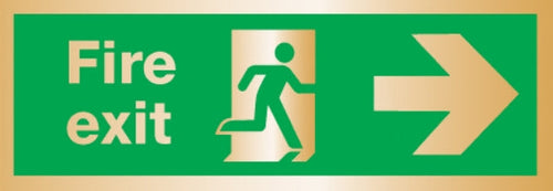 fire exit arrow right (Brushed Aluminium)