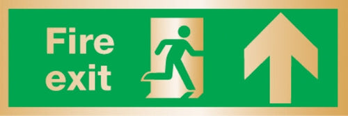 fire exit arrow up (Brushed Aluminium)